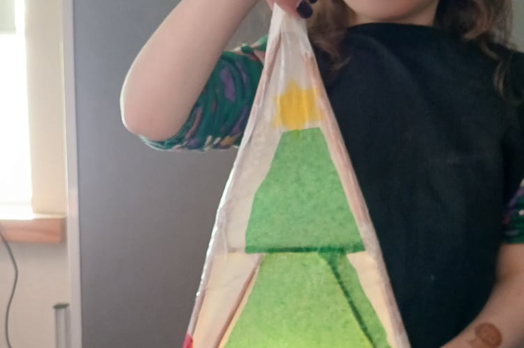 A Christmas tree lantern made at workshops for the Tavistock Dickensian Evening parade. The sessions were held by West Devon Community Art Workshops.