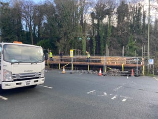 Riverside walls repairs after tree damage