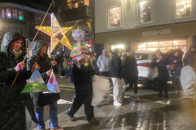 Tavistock Dickensian Evening lantern parade.
