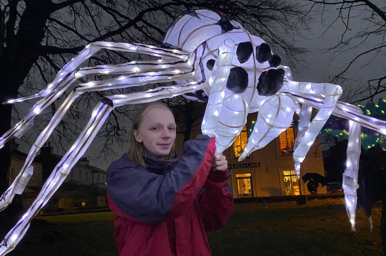 Tavistock Dickensian Evening - a giant lantern.