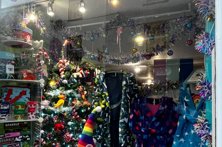 Tavistock BID traders' Christmas windows competition: Rainbow Nation - highly commended.