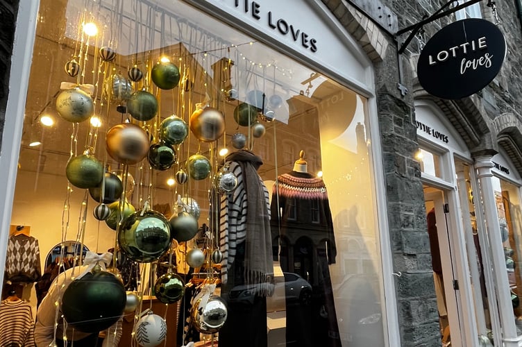 Tavistock BID's Christmas traders' display competition: Lottie Loves - highly commended.