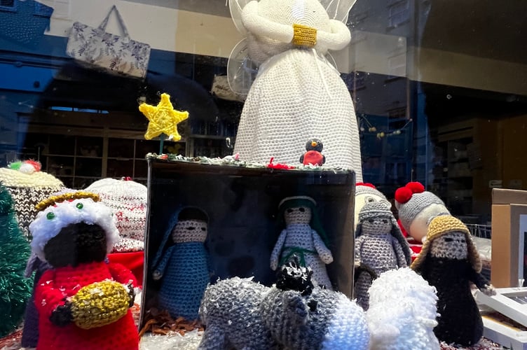 Tavistock BID's Christmas traders' display competition: Knitting Korner - creativity winner.