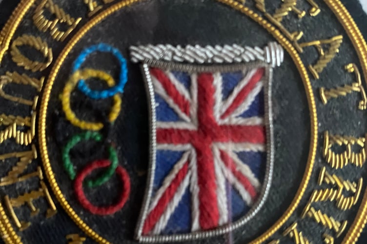 Mike Farrell's Melbourne Olympics official GB team blazer badge.