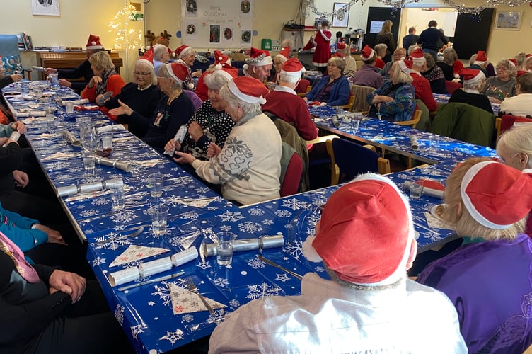 Tavistock charity festive lunch hosted byTavistock Area Support Services for its users.