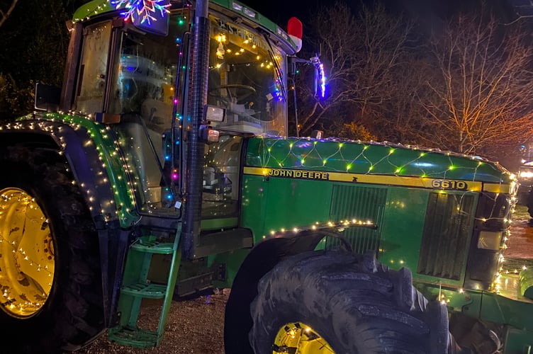 Tavistock AFC festive tractor run.