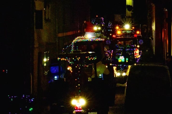 A noisy rally of colourfully lit tractors drew the crowds in Bere Alston and Bere Ferrers for the annual Christmas tractor run to raise funds for small local causes. Pictures by Mike Wright.