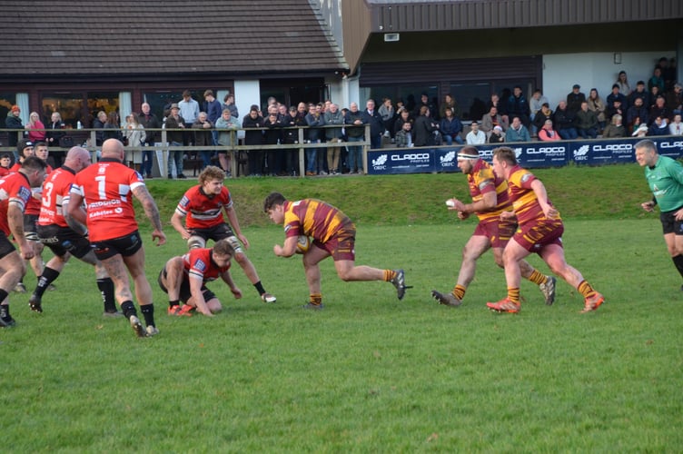 Okehampton RFC action against Winscombe