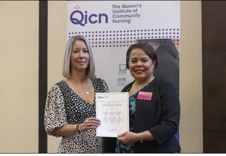 Livewell Southwest nurse Emma Fovargue receives prestigious Queen's Nurse title. 