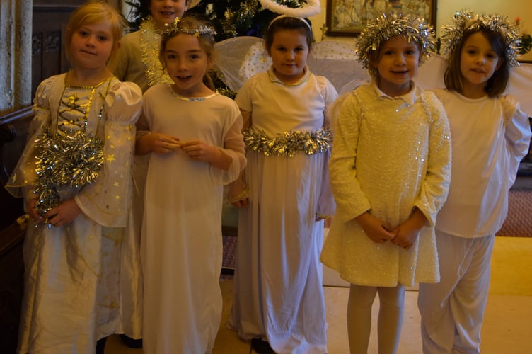 Charming angels from then Nativity of St Andrew's Primary School, Buckland Monachorum.