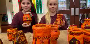 Pupils' portraits, paintings and prints at school's first art display