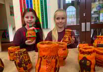 Horrabridge pupils' portraits, paintings and prints at first art display