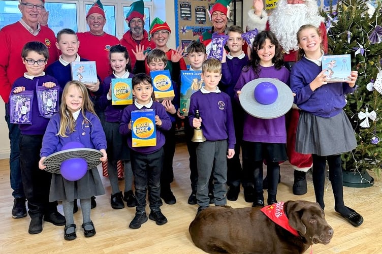 Father Christmas and elves at Mary Tavy and Brentor School.