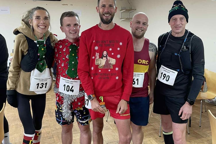 ORC's in festive running kit hit the mud in the weekend before Christmas.
