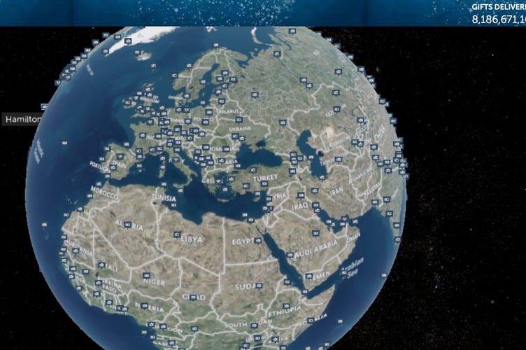 Plotting the route - Santa's annual trip around the world in 24 hours