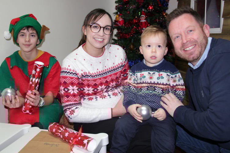 Tavistock Lions Father Christmas Grotto with Toby and mum and dad, in the Bedford Hotel.