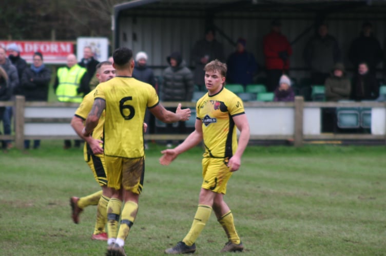 Joe Aldous (right) after giving Stoke a glimmer of hope.