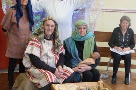 Spreading the story of Advent in the Tamar Valley is Callington Ecumenical Open the Book Team. Here the team is at Callington Primary School.