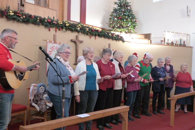 Callington Methodist Church pop up choir entertained the Callington Memory Cafe.