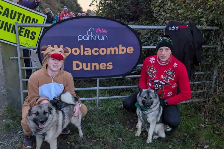 Two ORCs at Woolacombe Christmas Day parkrun.