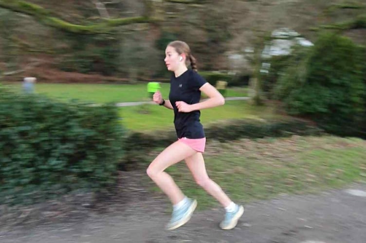 ORC member Sophie at the Burrator Boxing Day run.