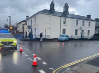 Car slides on black ice in Tavistock