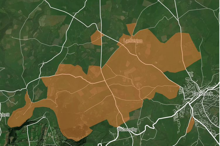 The area affected by the power outage.