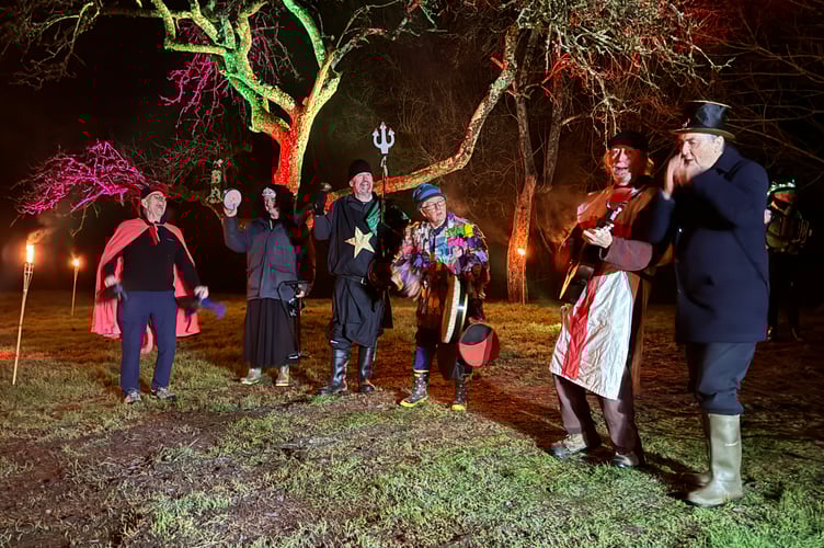 The Brown Paper Bag Mummers at the start of their play.  AQ 2239
