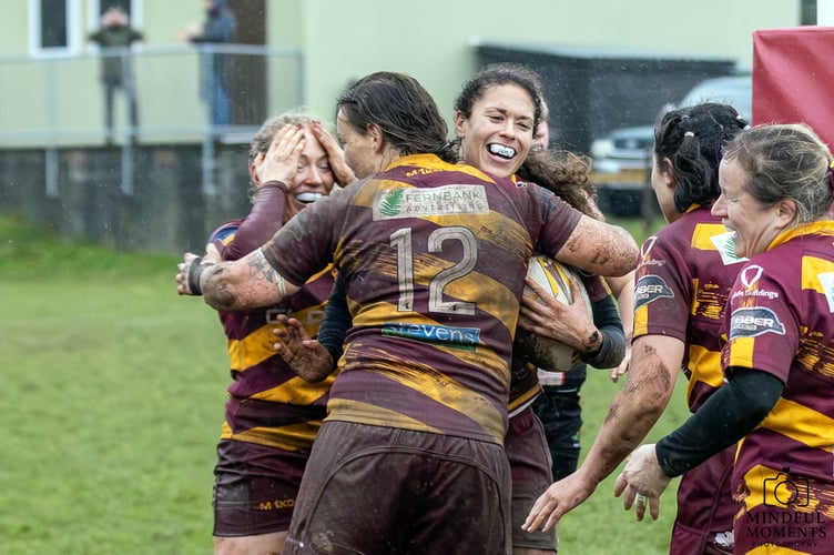 Okehampton RFC ladies celebrations vs Yeovil.