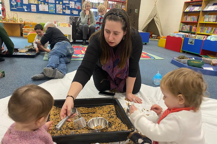 Interactive story-telling at Tavistock Library. 