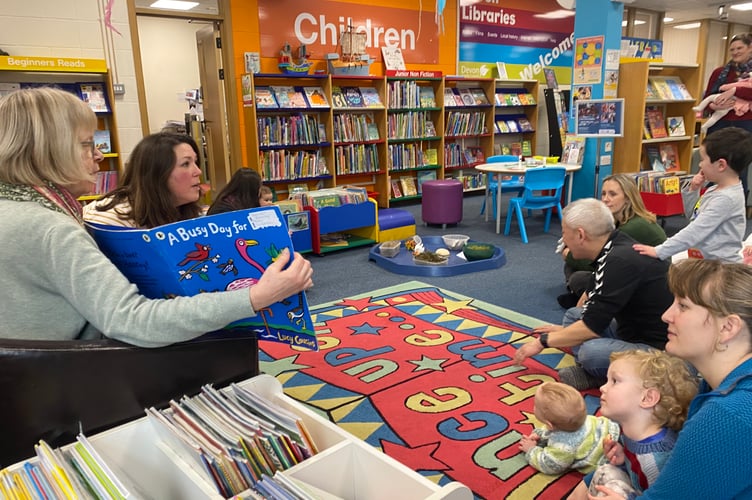 Interactive story-telling at Tavistock Library.