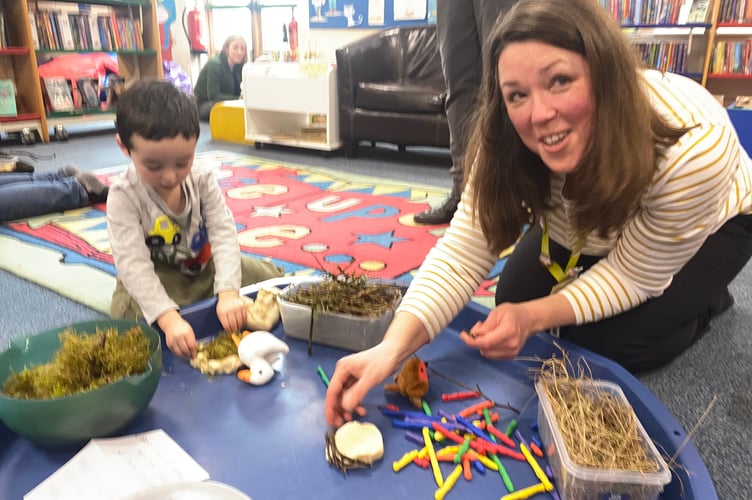 Interactive story-telling at Tavistock Library. 
