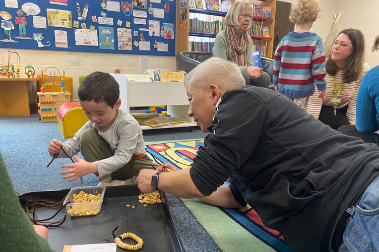 Interactive story-telling at Tavistock Library.