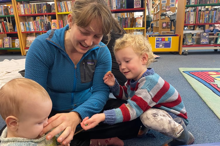 Interactive story-telling at Tavistock Library.
