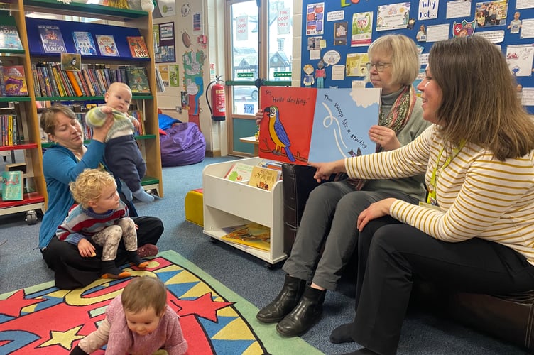 Interactive story-telling at Tavistock Library.