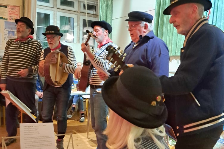 The Tavy & Tamar Apple Group leads the Bere Ferrers Wassail - the apple orchard blessing celebrations. Pictured is the Tavy Tars shanty group.