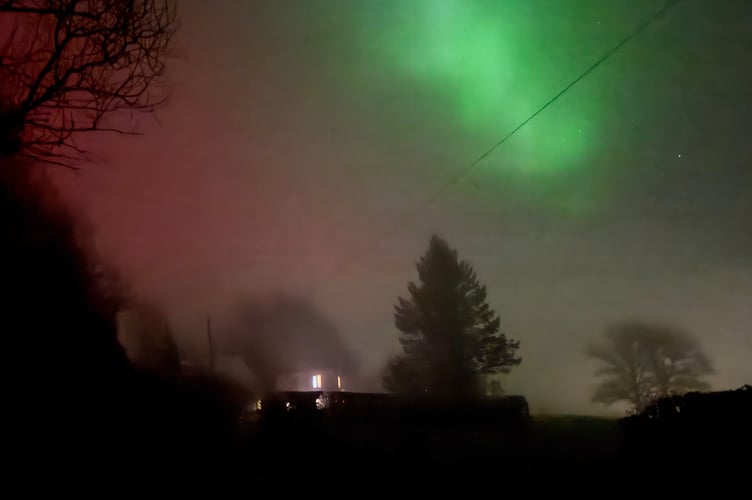 This colourful spectacular night time Northern Lights sky was captured by Andy Hughes over Wilminstone.