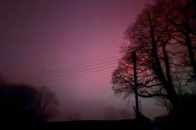 This colourful spectacular night time Northern Lights sky was captured by Andy Hughes over Wilminstone.