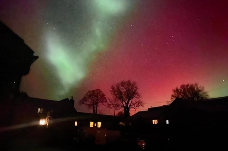 Nadine Lamb's Northern Lights over Gulworthy.