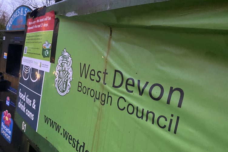 West Devon residents are advised to put recyclable tins and bottles on their doorsteps for their regular collection as community recycling banks are removed.