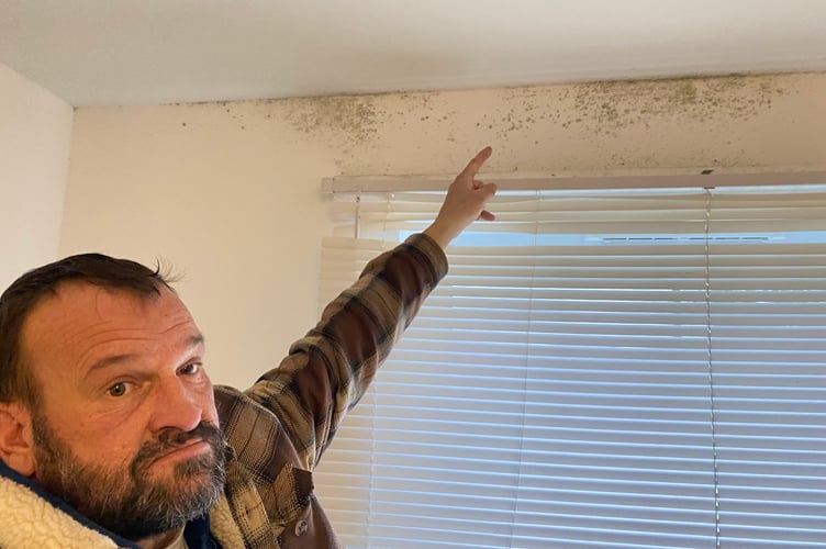 Darren Wonnacott says his damp flat is a health hazard.