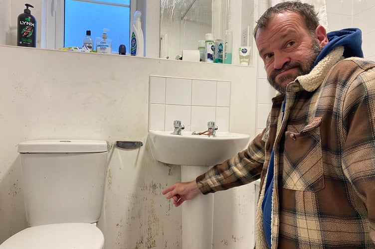 Darren Wonnacott says his damp flat is a health hazard.