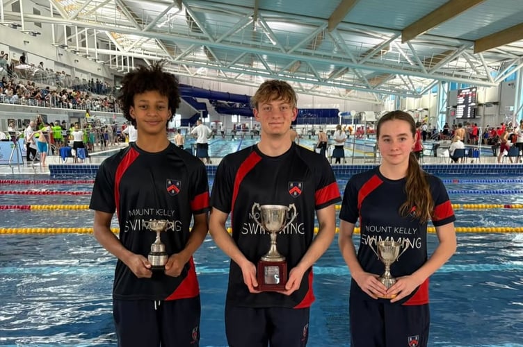 Impressive title winning swimmers from Mount Kelly College at Devon County Swimming Championships.