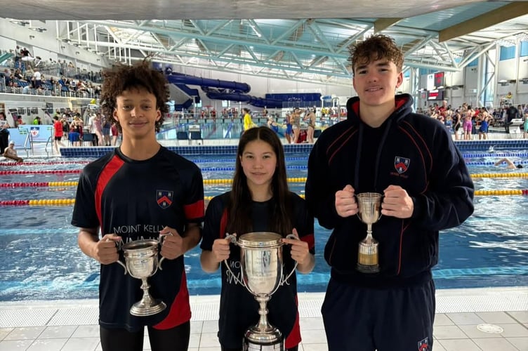 Mount Kelly College title winners at Devon County Swimming Championships.