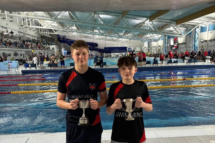 Impressive winning swimmers from Mount Kelly College at Devon County Swimming Championships.
