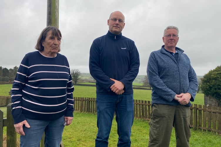 Margaret Kent, Tim Mitchell and Duncan Fleming, are residents in the Abbotsfield area of Tavistock next to the Callington Road site of a proposed 120 homes which they oppose.