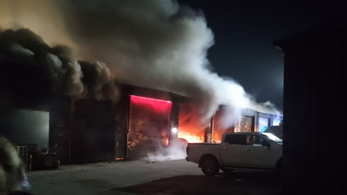 One person suffers burns at industrial units fire