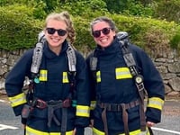 Two firefighters tough climb for colleagues