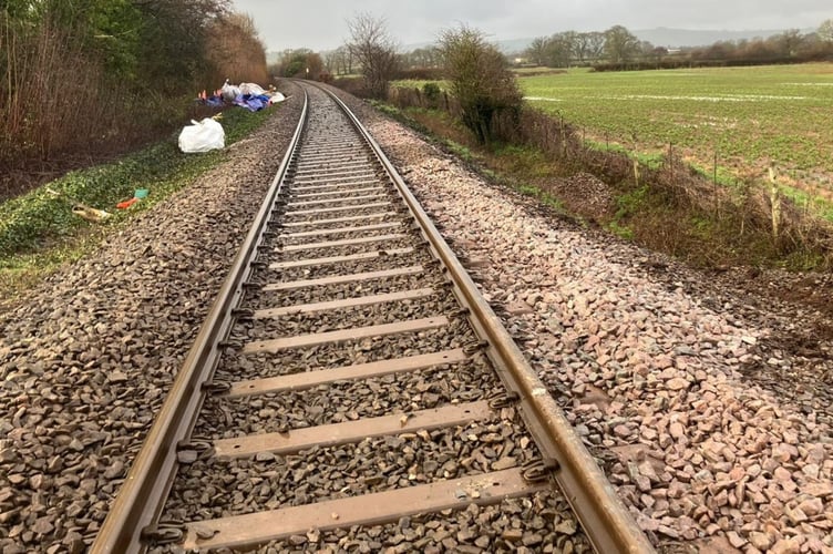 Repaired railway line between Cowley and Crediton