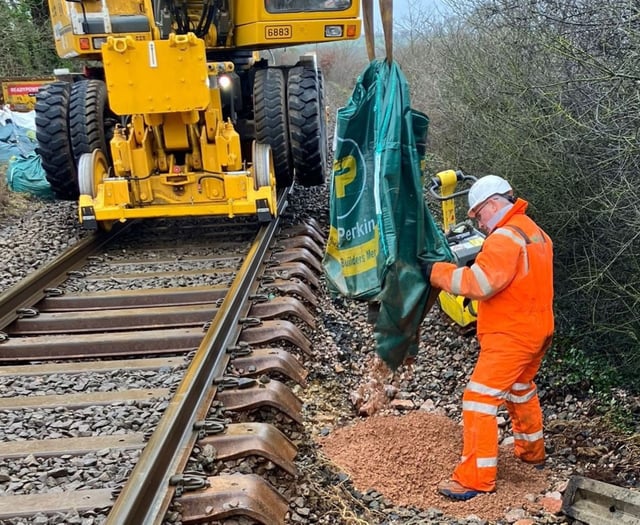  Rail line still shut between Exeter and Okehampton after storms